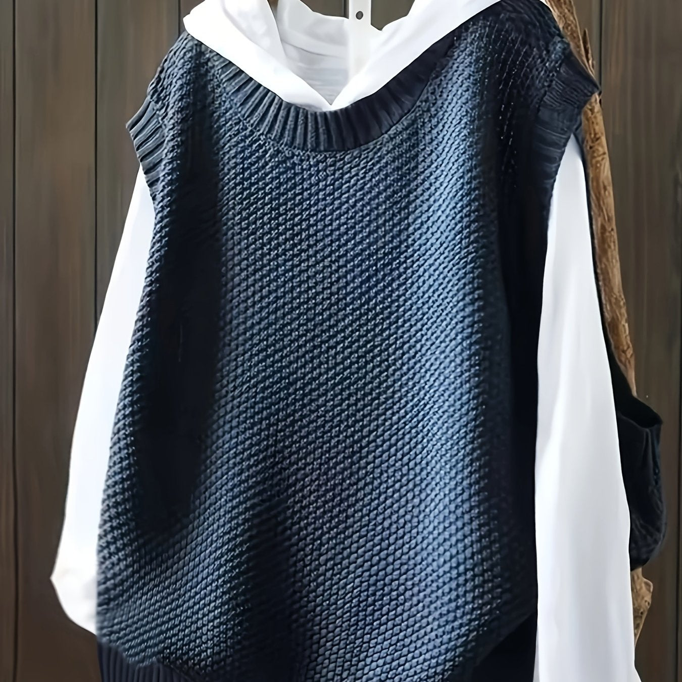 Plus Size Women's Sleeveless Vest with Asymmetrical Hem and Round Neck