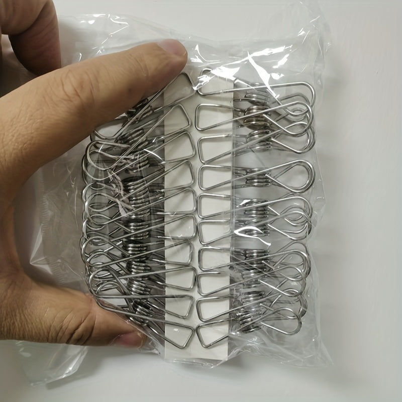 10pcs Stainless Steel Wire Clips Large Medium Small Multi-Functional Clips for Clothes Laundry