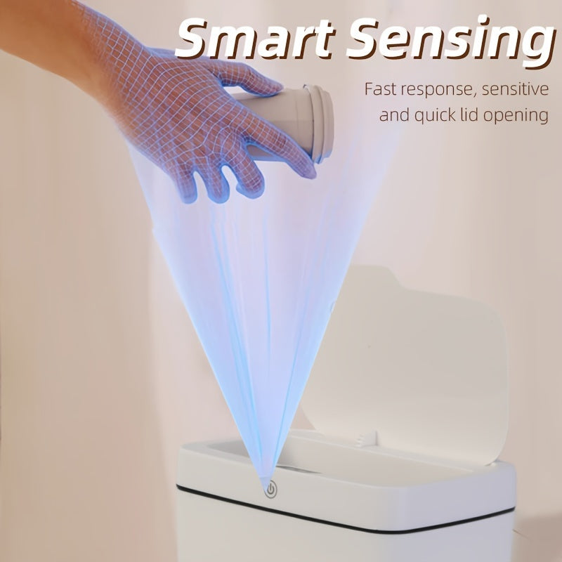 4.75 gallon aqlli axlat qutisi infraqizil sensorli oyoq bosish bilan ochiladi USB bilan quvvatlanadigan oq qora oltin detallari bilan hammom ofis oshxona