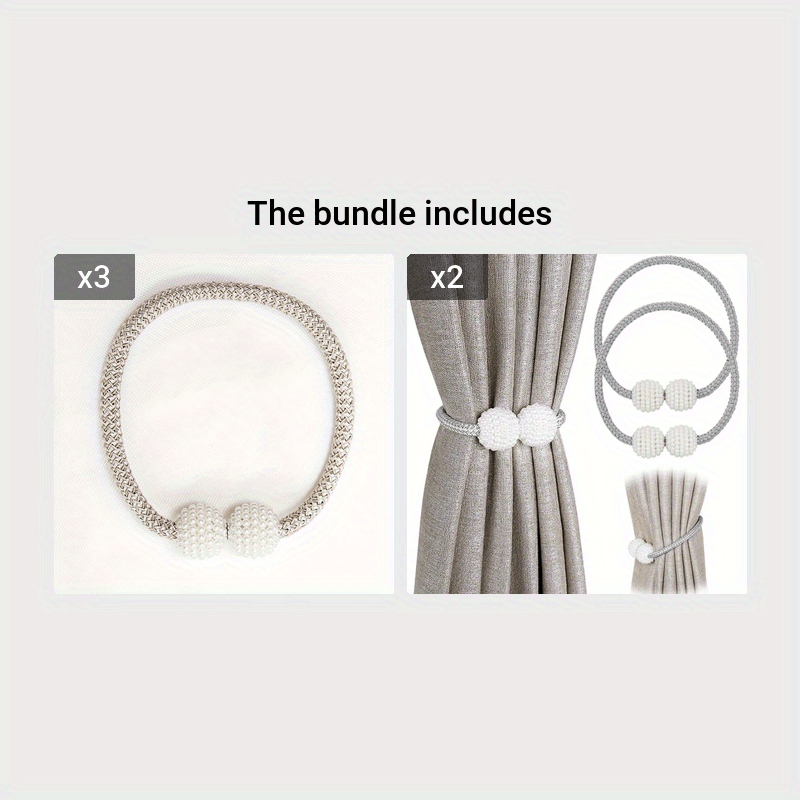 Cortinas magnéticas con perlas falsas para decorar dormitorios y salas de estar