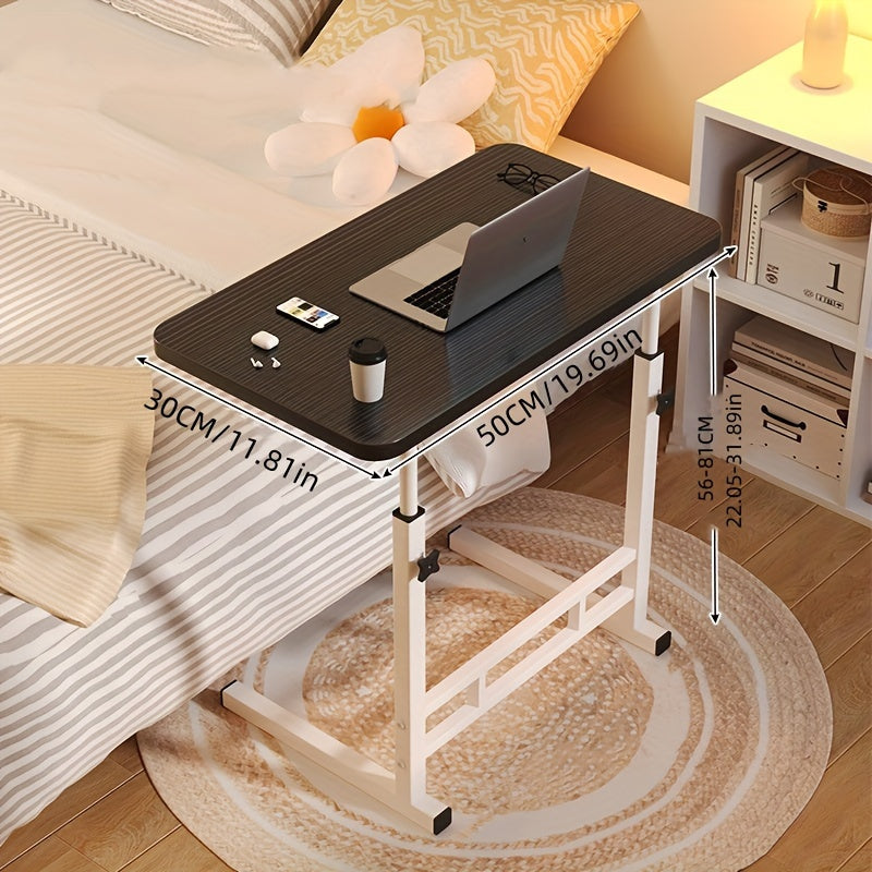 Solid Wood Adjustable Laptop Desk Bedside Table for Home Dorm Portable Notebook Stand