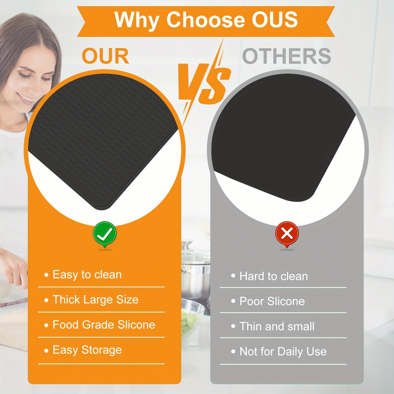 Silicone Stove Top Cover Heat-Resistant Waterproof Non-Slip Foldable Kitchen Protector