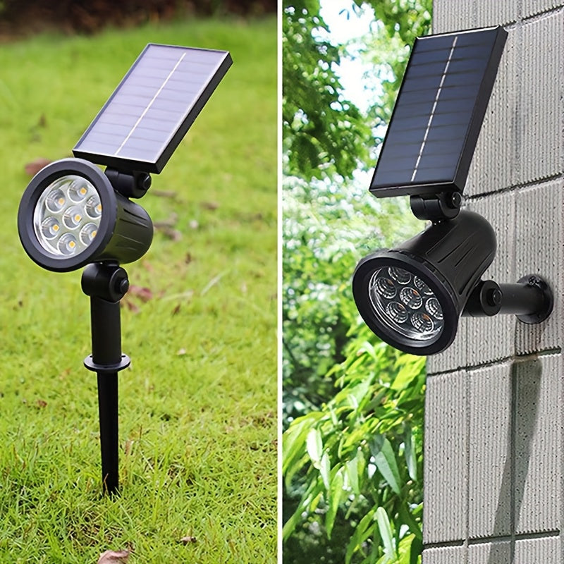 9-LED RGB Solar Outdoor Spotlight Waterproof Wall Stairs Terrace Garden Decoration