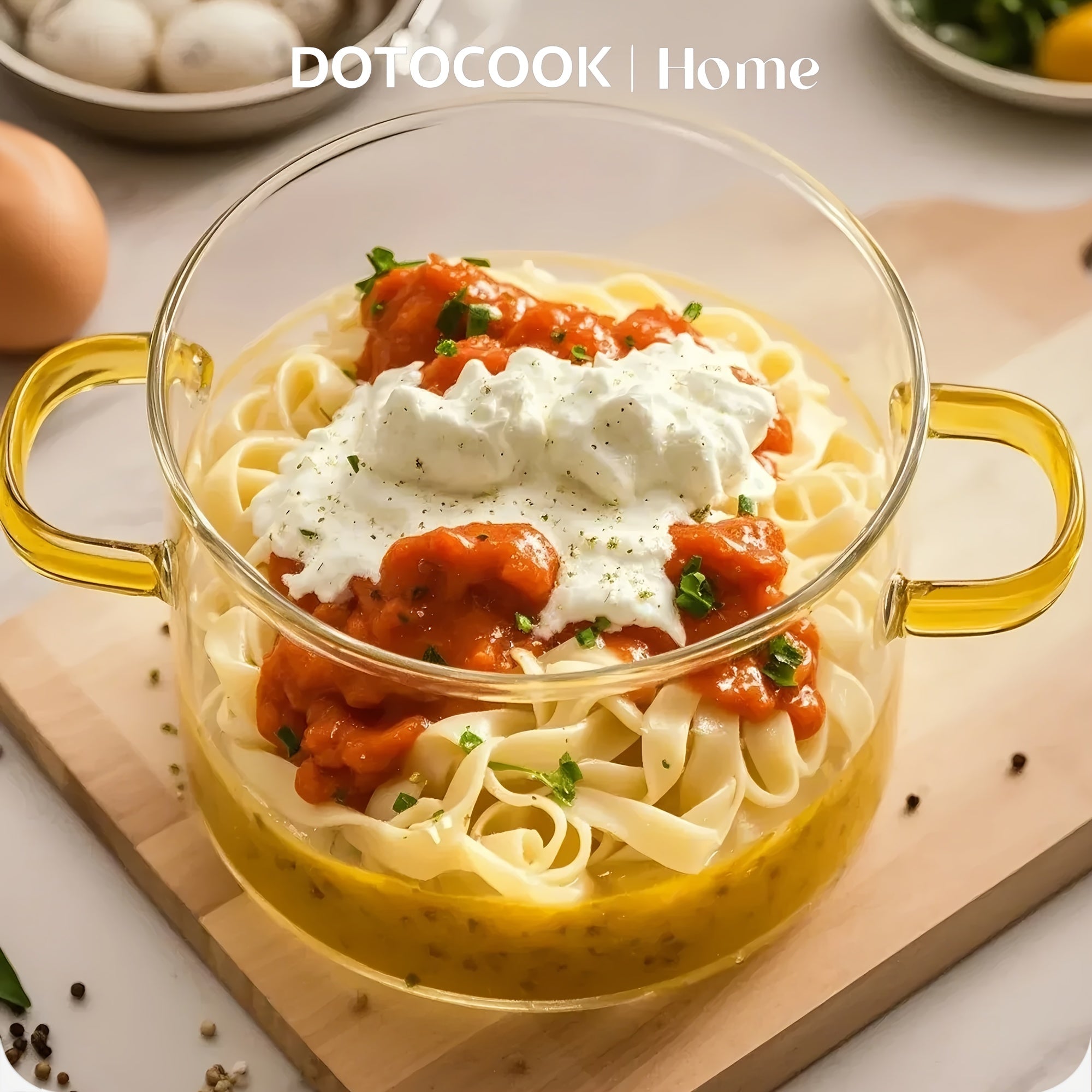 Shisha idishlar to'plami, qopqog'lar bilan, 2 ta stockpot, makaron va issiq ichimliklar pishirish uchun