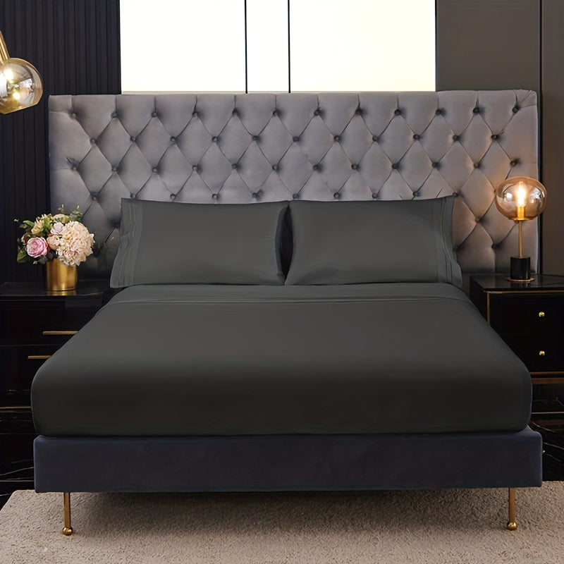 Cooling Bedding Set for Hot Sleepers 3/4 Piece Sheets Pillowcases Dark Grey Queen King Twin Full California King