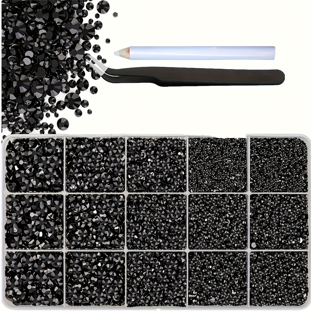 16,000 Flatback Crystal Gems Set 2-6mm for DIY Crafts Clothing Embellishments