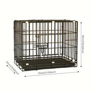 Foldable Medium Dog Cage Set with Feeder Tray and Mat for Indoor Use