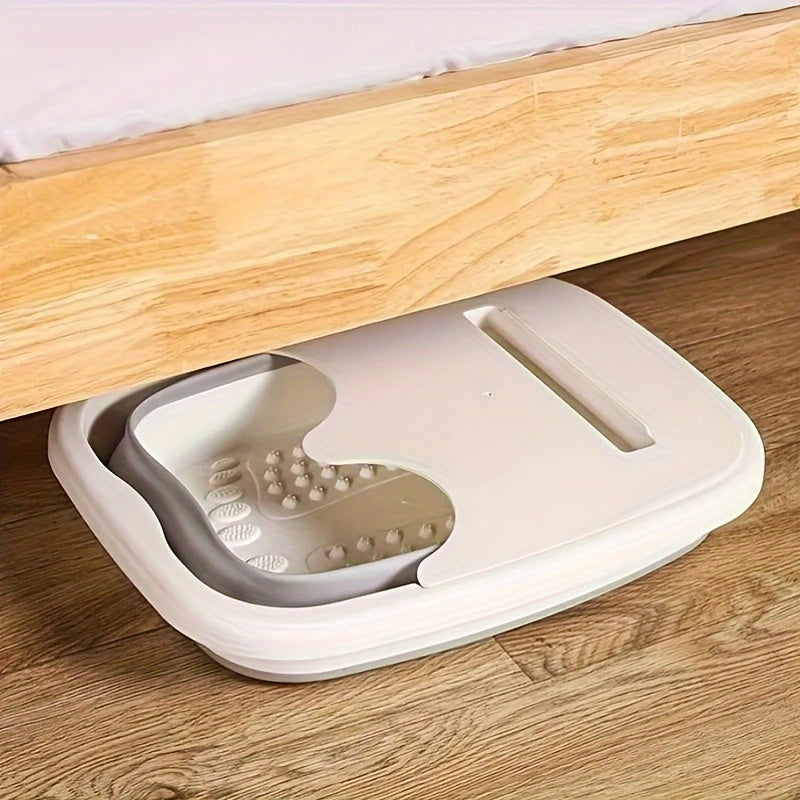 Collapsible Foot Soak Tub with Acupressure Massage PVC TPR Space-Saving Pedicure Spa