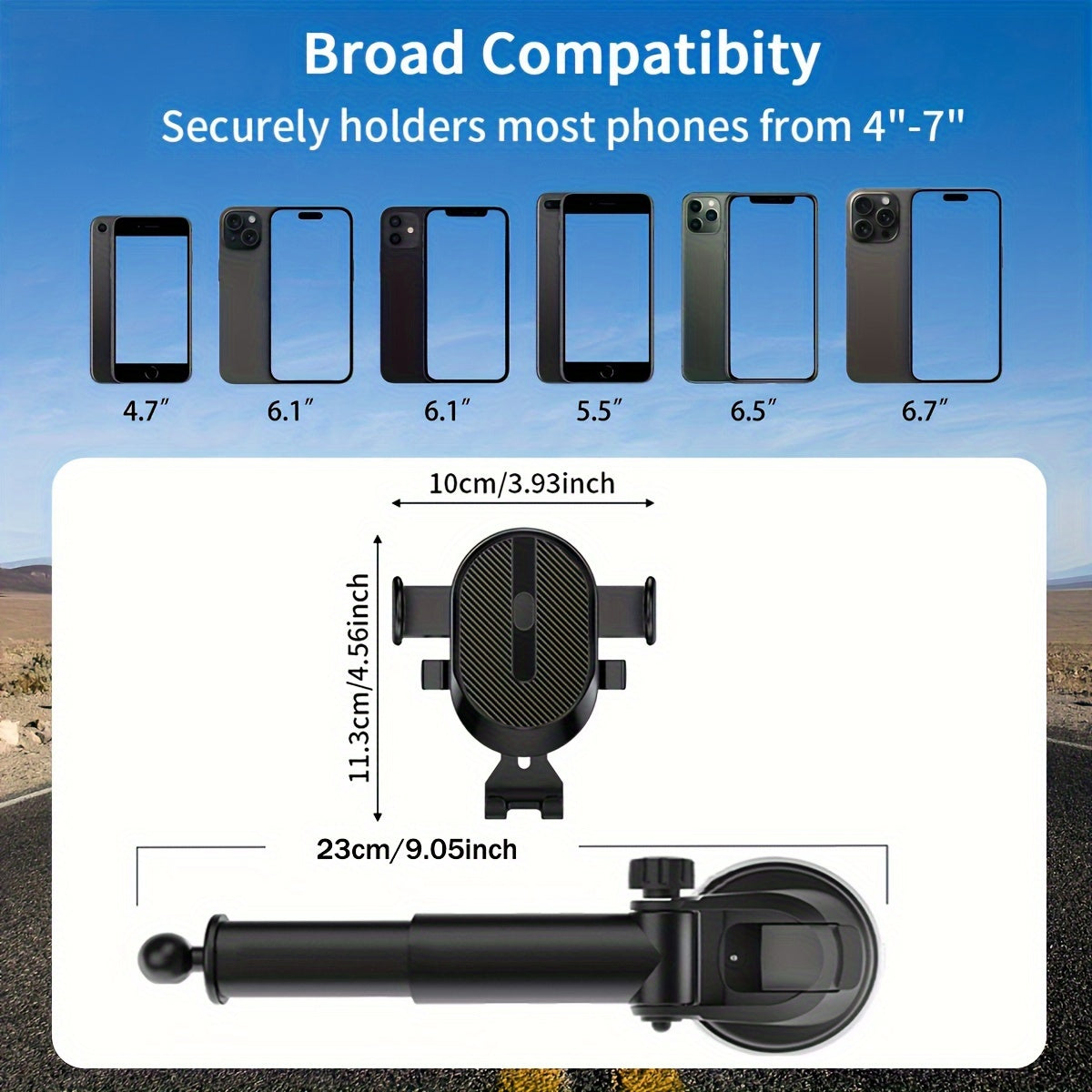 Soporte universal para teléfono de coche en el salpicadero con soporte ajustable