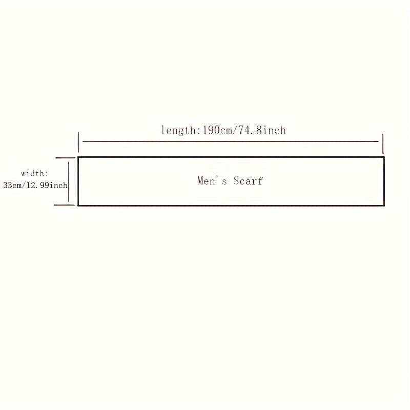 Men's Winter Scarf Imitation Cashmere Plaid Pattern Gift Warm Accessory