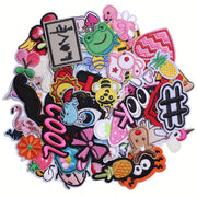 Set of 70 Iron-On Patches for Clothing and Accessories Decorative Embellishments