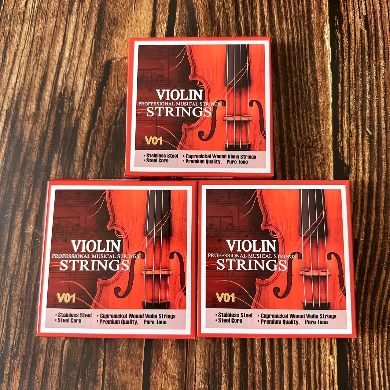 Juego completo de cuerdas para violín G D A E, núcleo de acero, recubiertas de cuproníquel, calibre medio