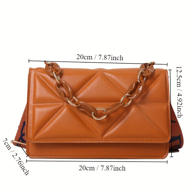 Мини-сумка через плечо из искусственной кожи с широкой лямкой, винтажная кроссбоди для ежедневного использования