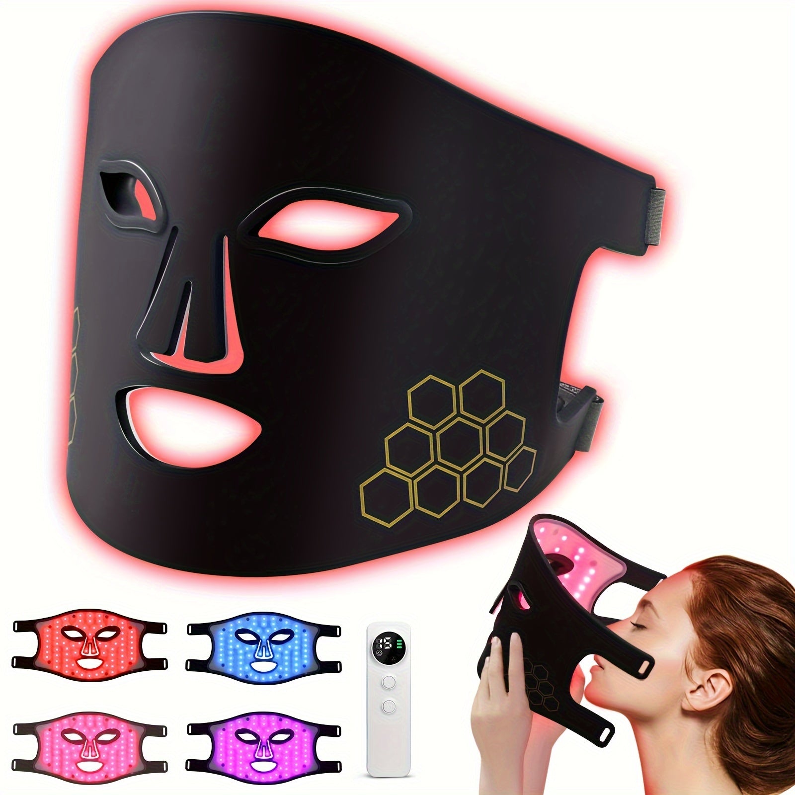 Rechargeable 1500mAh Lithium Battery Beauty Mask with Dual Power Mode