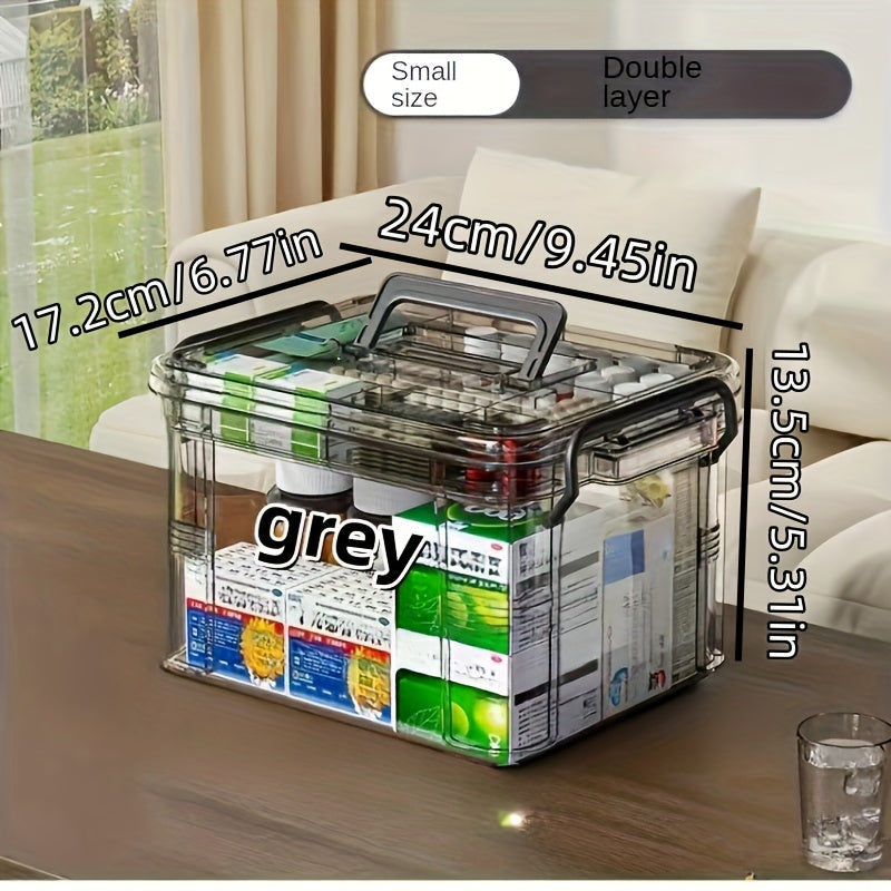 Plastic Waterproof Storage Box with Clip-On Closure for Medicines Snacks and Household Items