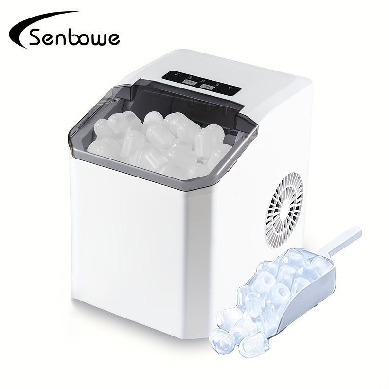 Countertop Ice Maker Black White Produces Nugget Ice 15.88kg/24h