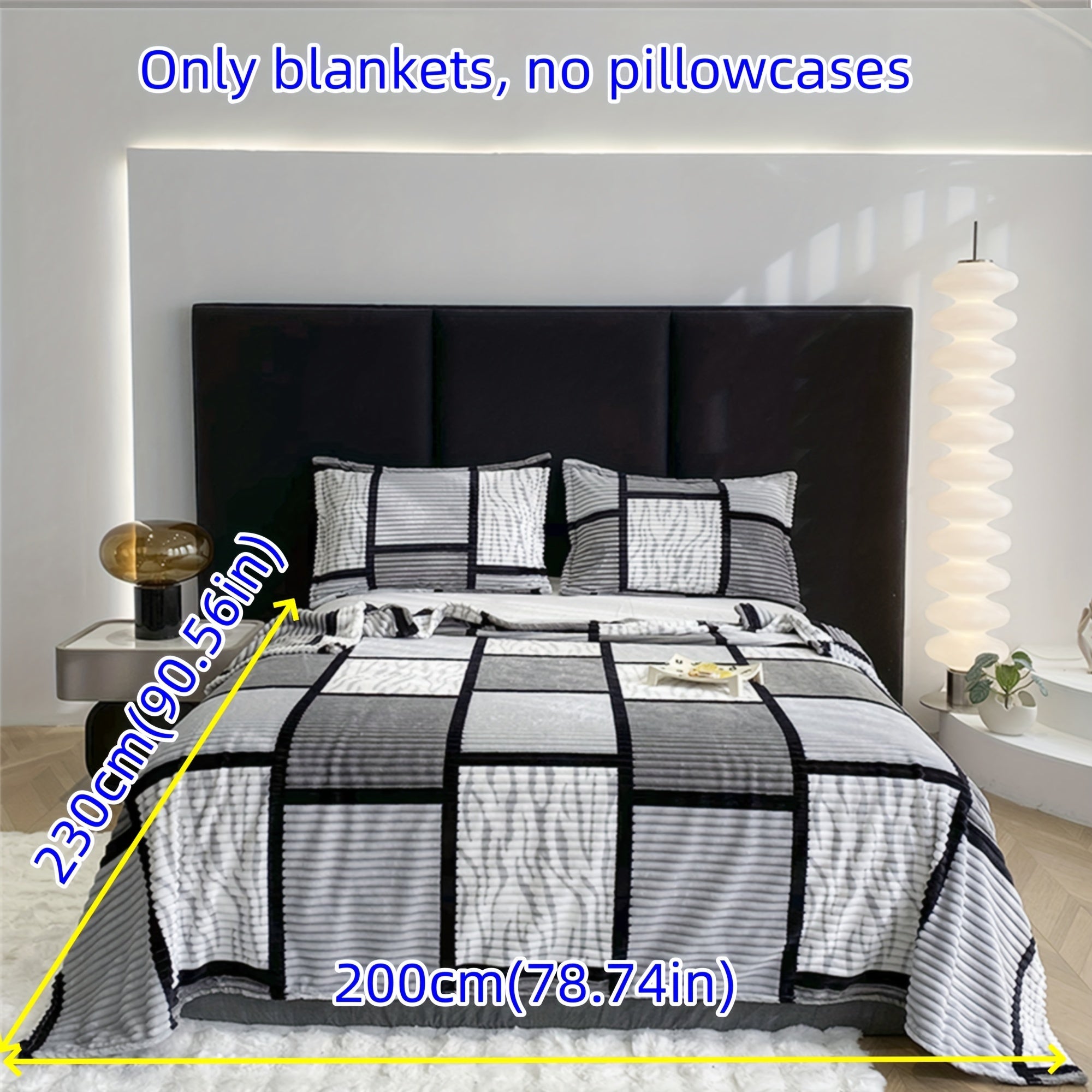 Striped Grid Blanket Lightweight Breathable All-Season Sofa Bed Travel 1 Piece