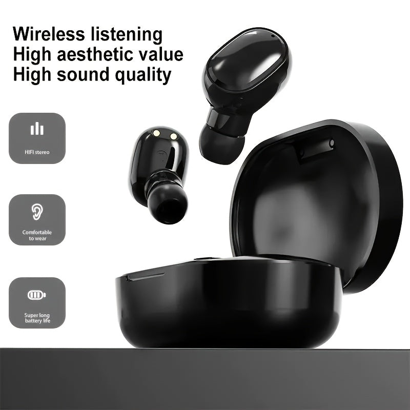 Wireless In-Ear Headphones with Transparent Space Capsule Design and Battery Level Display