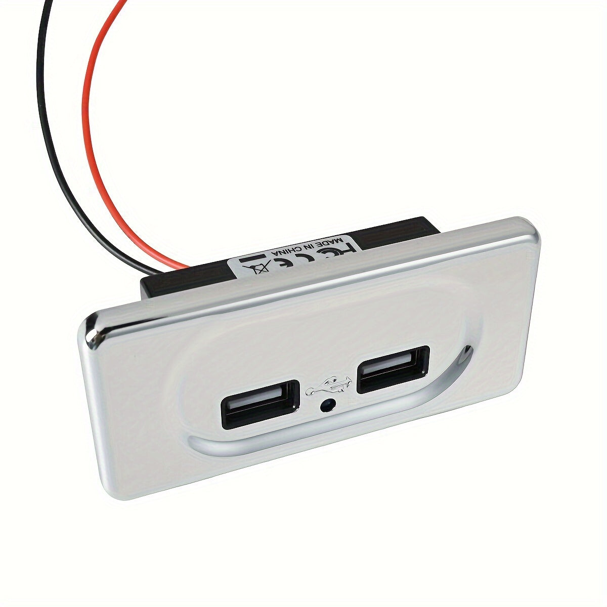 Dual USB Port Fast Charger Socket for Motorcycle Car RV ABS Material