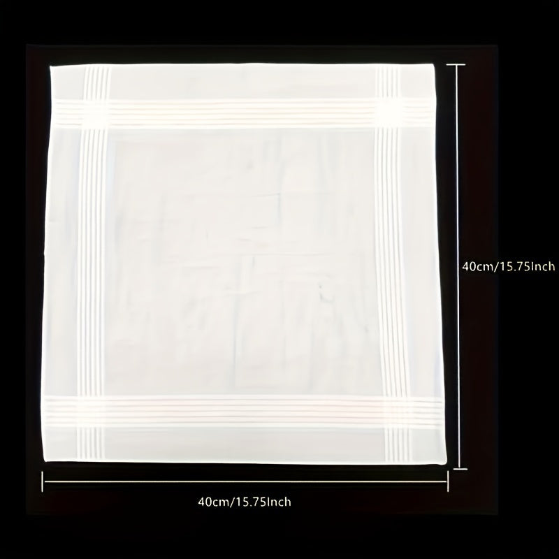 12-Pack White Polyester Handkerchiefs Gift Set for Special Occasions