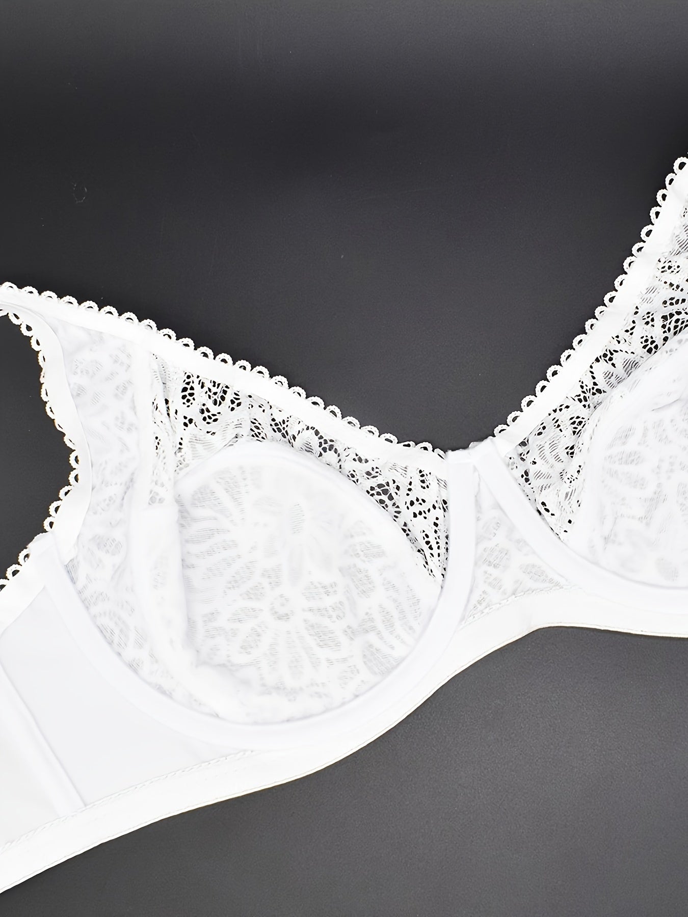 Элегантный бюстгальтер из темно-синего цветочного кружева для женщин с бантиком, без подкладки, с косточками, из комфортной нейлоновой смеси, размеры 36E-44D, нижнее белье для особых случаев.