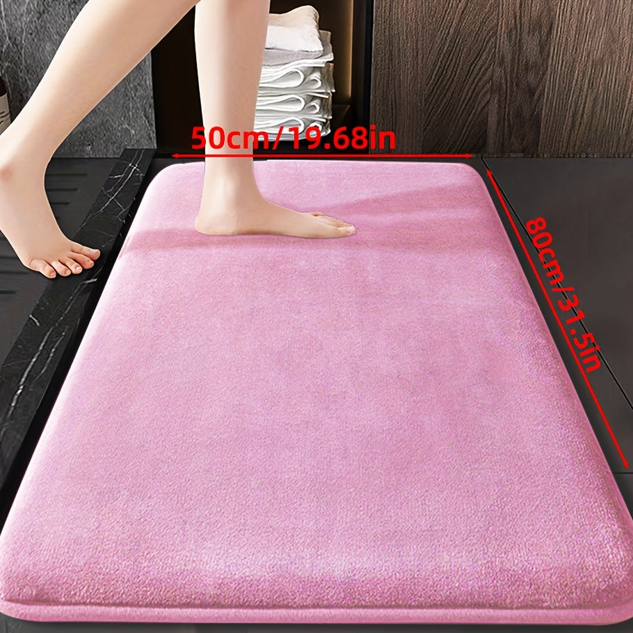 Soft Polyester Bathroom Mat Non-Slip Absorbent Geometric Design for Shower and Bedroom