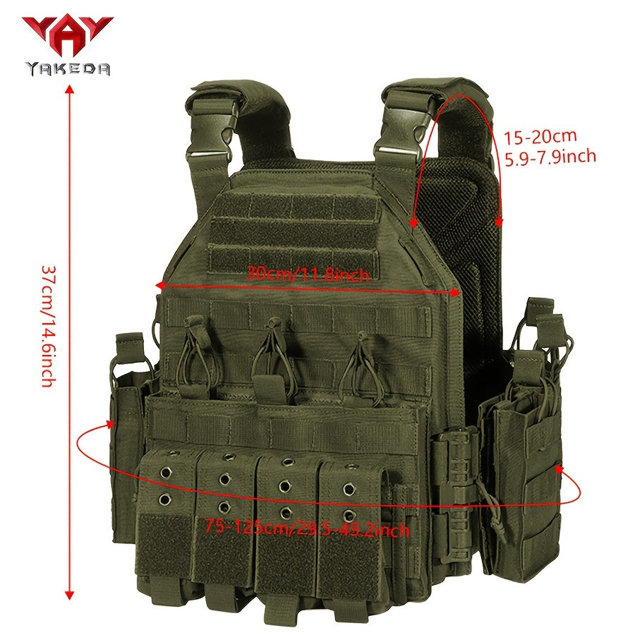 Tactical Training Vest for Adults Breathable Tear-Resistant Polyester Expandable Outdoor Sports Black