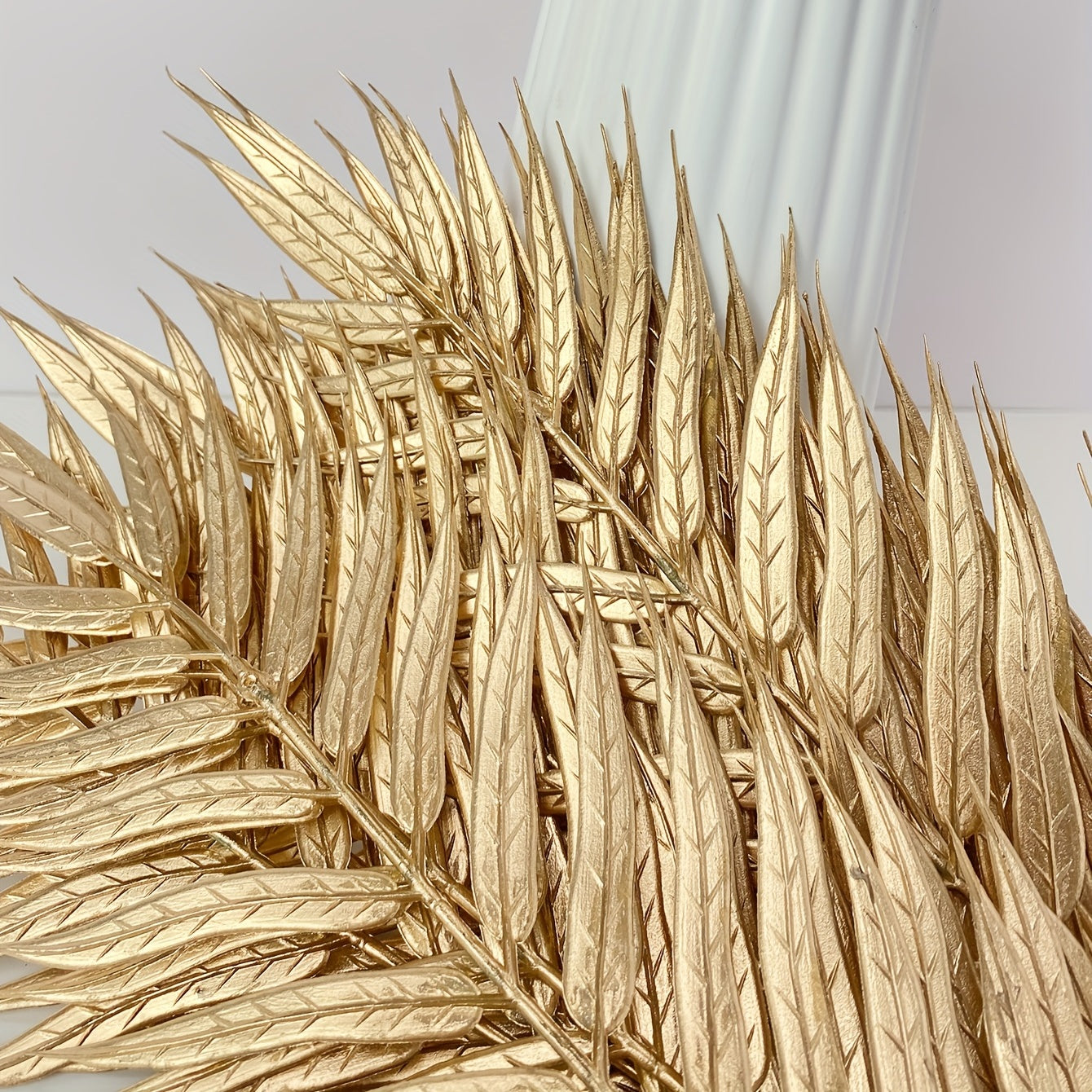10pcs Artificial Golden Willow Leaves Foliage for Home Decor and Events