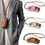 Women's Faux Leather Eyeglass Case with Adjustable Strap Spacious and Stylish