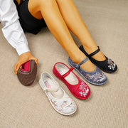 Женские мягкие тканевые туфли весна этнический ретро вышивка комфорт