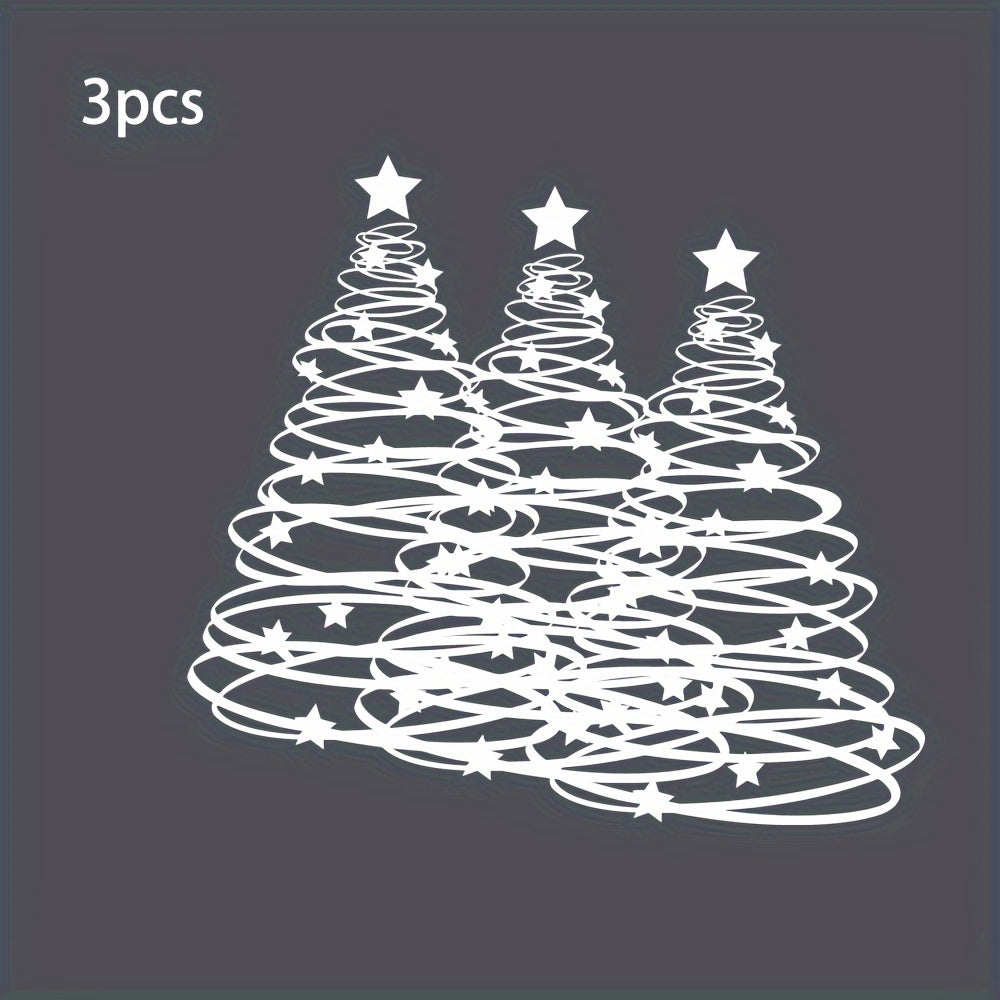 Christmas Tree Glass Sticker Reusable PVC Matte Rectangular Window Door Decor