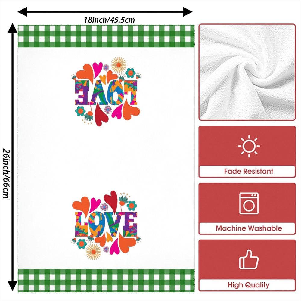 Juego de dos toallas de corazón de San Valentín 45.72x66.04cm toallas suaves y absorbentes set de regalo