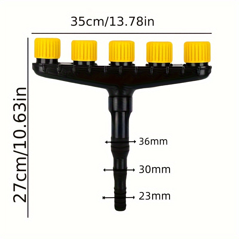 Многофункциональный насадка для шланга с регулируемыми режимами распыления, прочная черная для газона и сада
