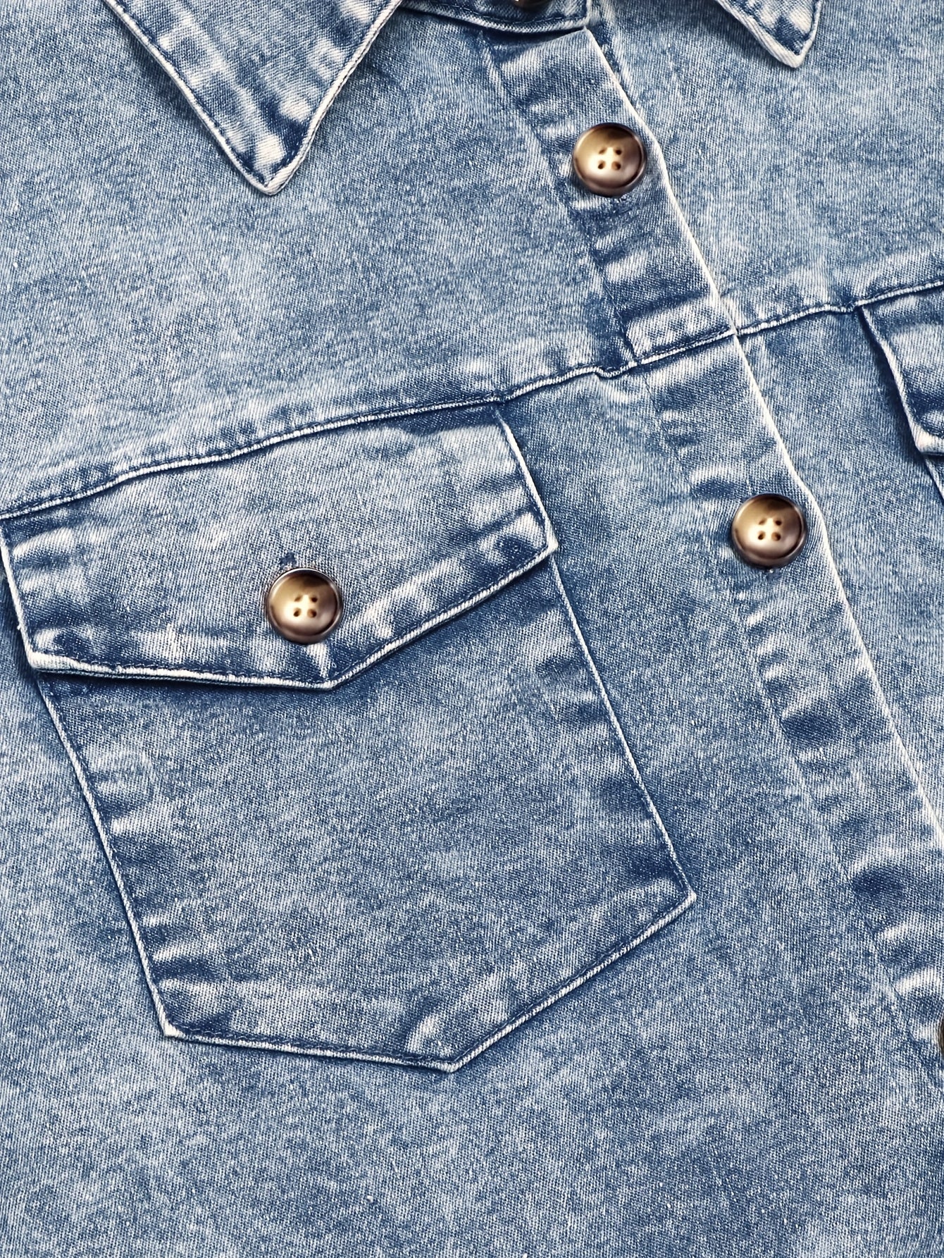 Plus Size Women's Denim Midi Dress Casual Button Front Pockets Short Sleeve