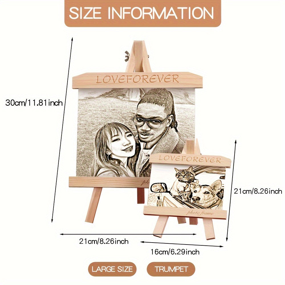 Personalized Wooden Christmas Tree Ornament with Photo Frame Holiday Decor