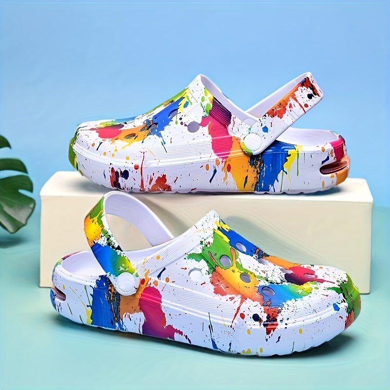 Women's Graffiti Print Clogs Lightweight Non-Slip Summer Garden Shoes