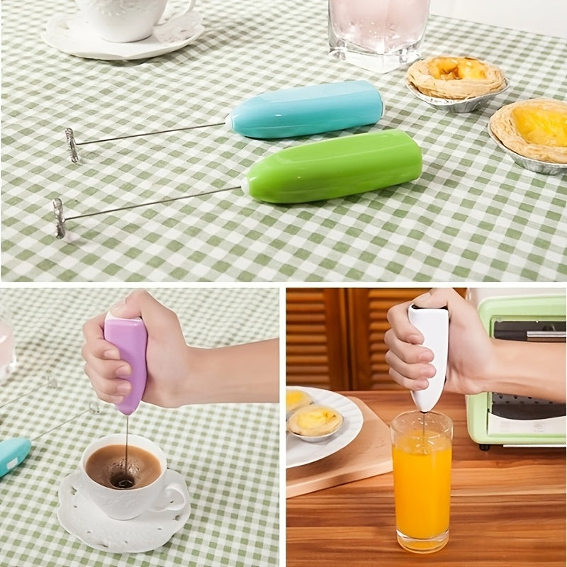 Electric Milk Frother and Egg Beater, Battery Powered, Stainless Steel, Portable Foam Maker for Coffee and Desserts