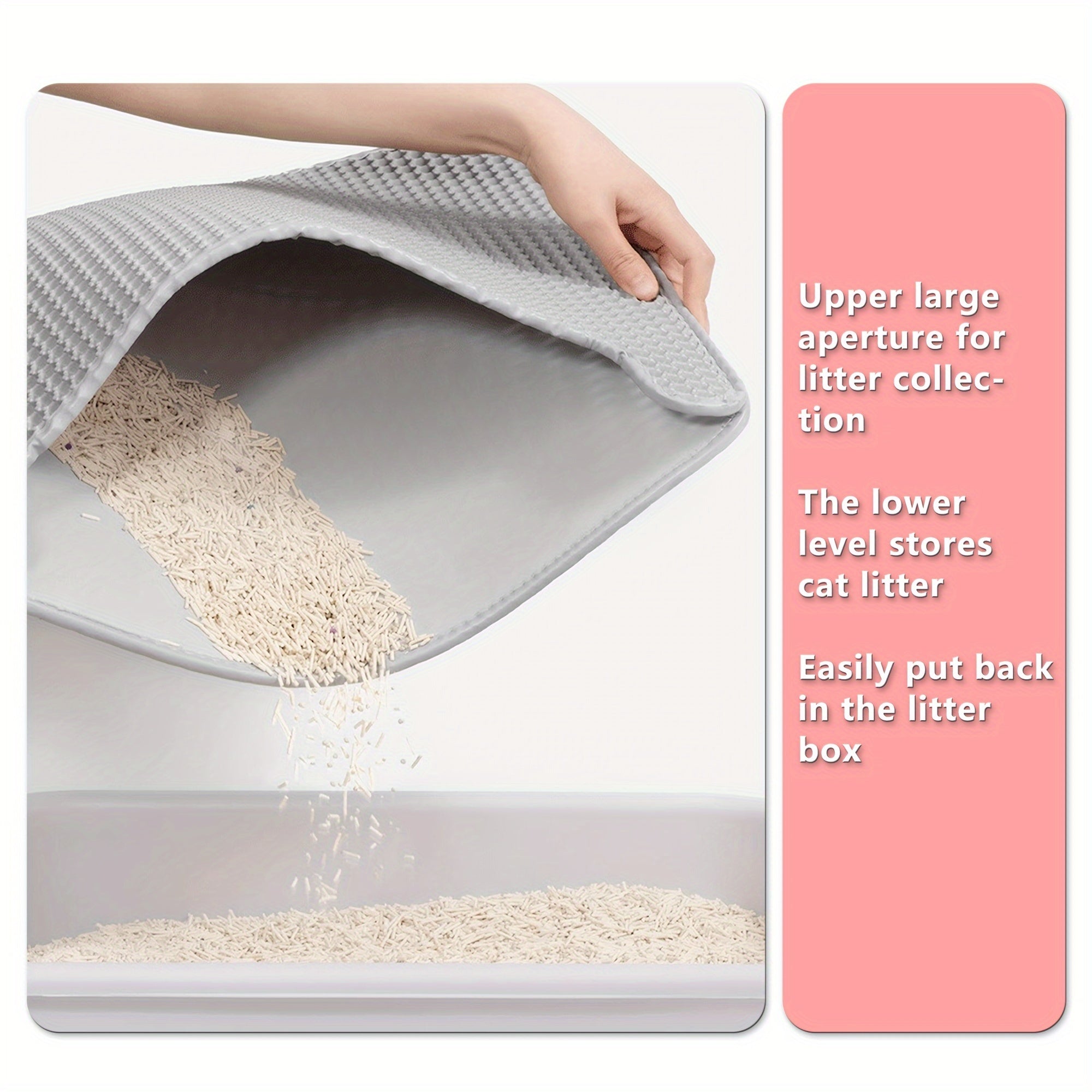 Cat Litter Mat EVA Double Layer Dust Control Easy to Clean Indoor Cat Hygiene