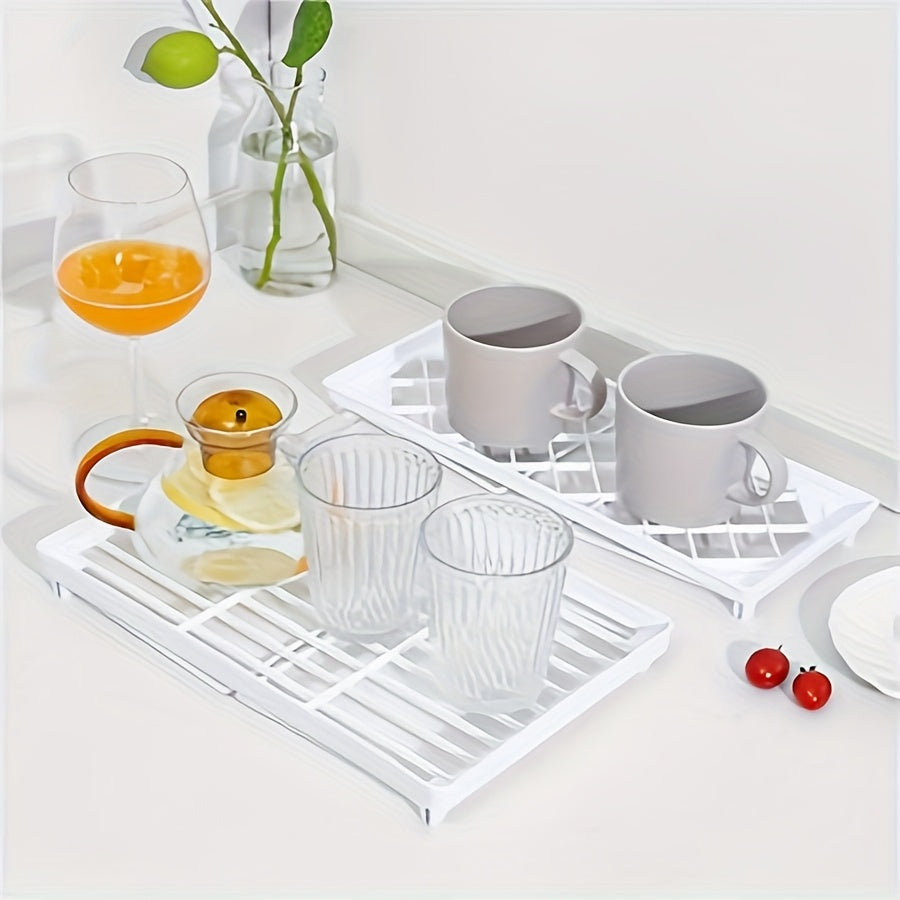 Modern Multi-Functional Plastic Desktop Organizer with Foldable Shelf for Kitchen Storage