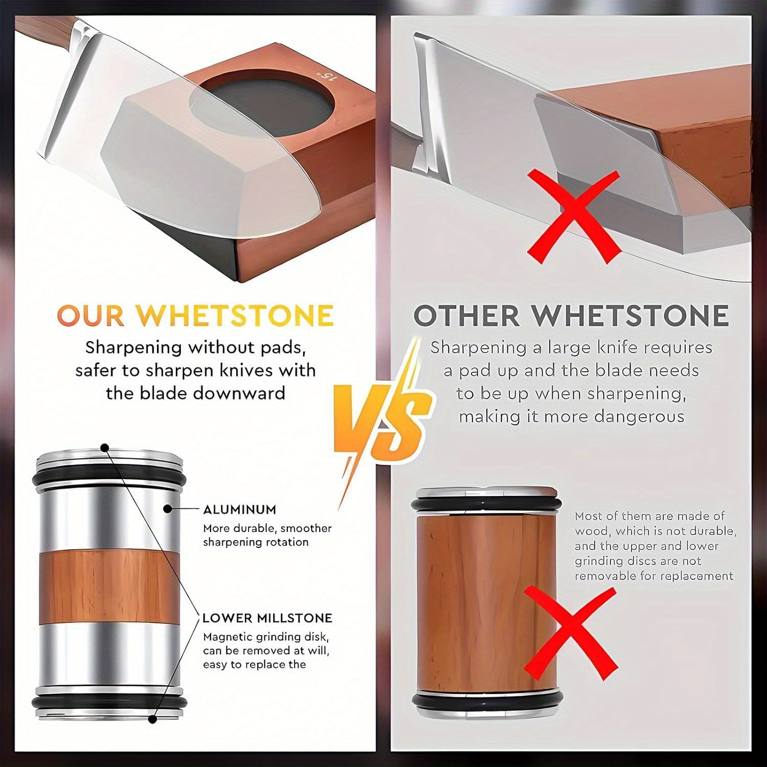 Шиша чашанинг остарадиган қурилмаси, олтин ва керамик дисклар билан, шиша пичоқи учун бурчакларни тўғрилаш