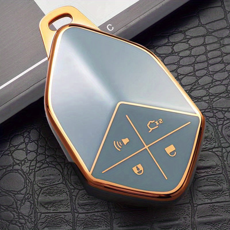 Universal TPU Car Remote Key Fob Cover with Keychain, Shockproof Protection