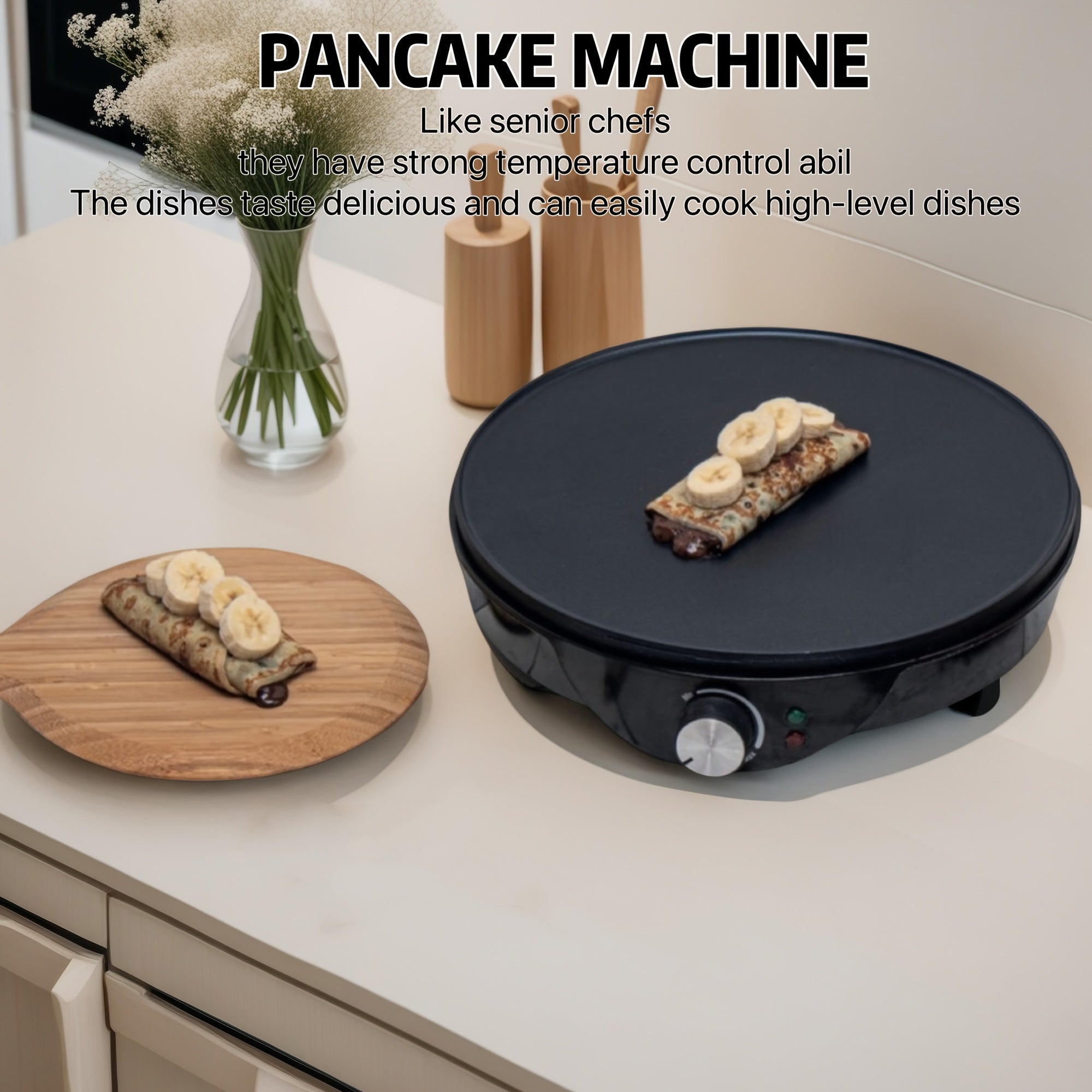 Multifunctional Pancake Maker with Temperature Control Large Capacity for Eggs Sandwiches