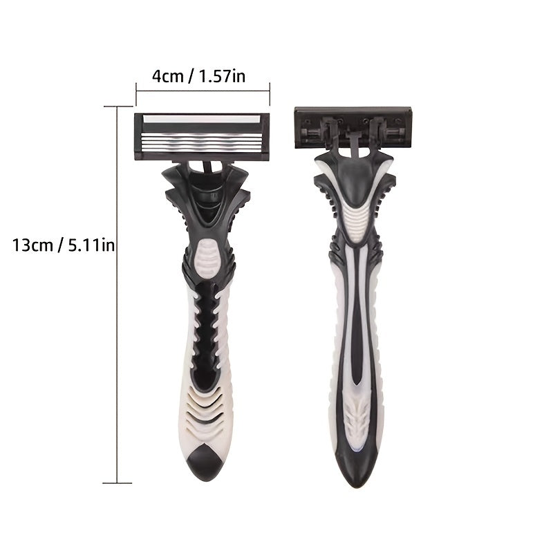 Men's 5-Layer Blade Razor with Replaceable Cartridges Travel Shaving Kit