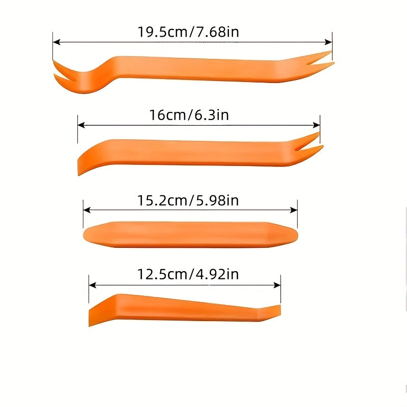 Set of 4 Car Panel Removal Tools Including Nail Puller and Pry Tools