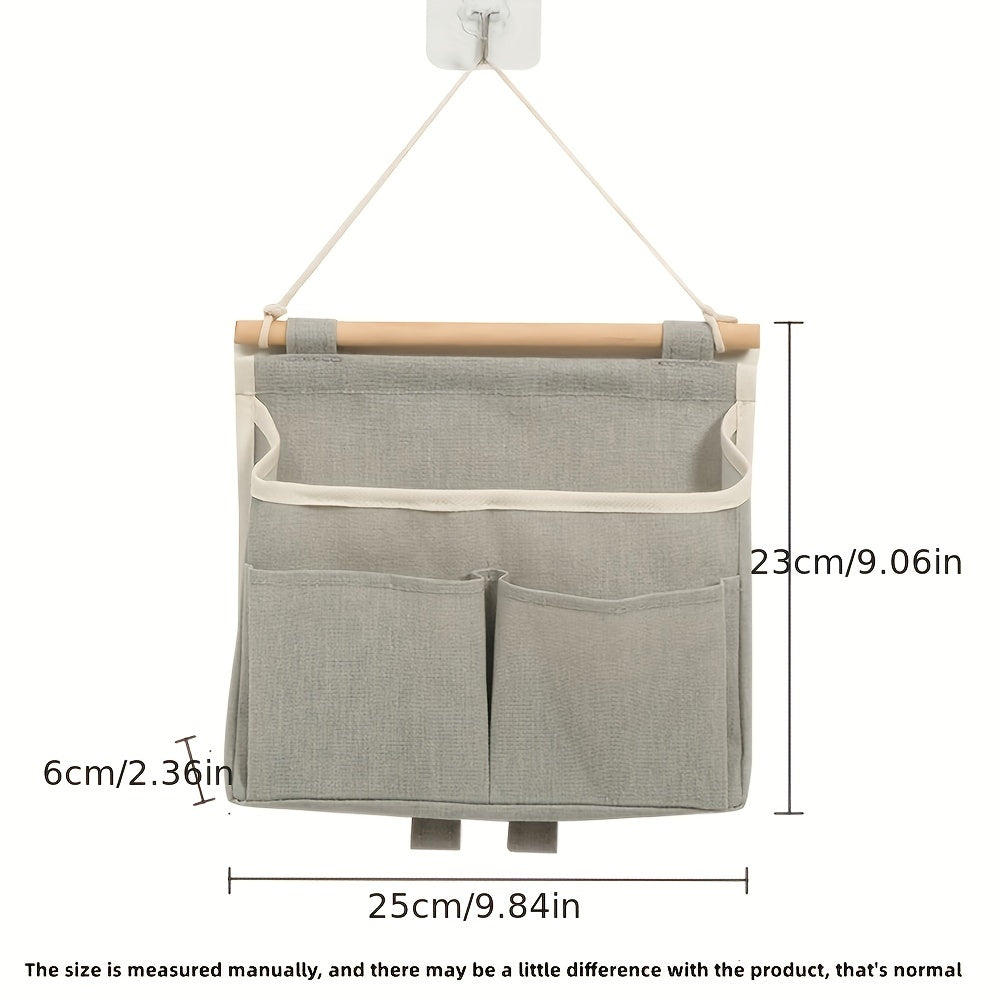 Bolsa colgante de ramio y algodón para montaje en pared para almacenamiento en cocina, baño y armario