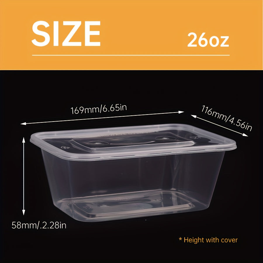 50 BPA-Free Plastic Food Storage Containers with Leakproof Lids 13/20/26oz Stackable Microwave Safe