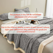 Gray Polyester Throw Blanket Double-Layered Warm Cozy for Year-Round Use