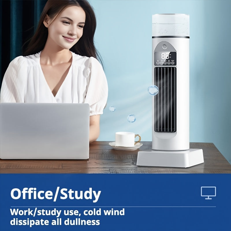 Portable Desktop Air Conditioner Fan with Mist Cooling 6 Speed Swing Timer Office Bedroom Outdoor