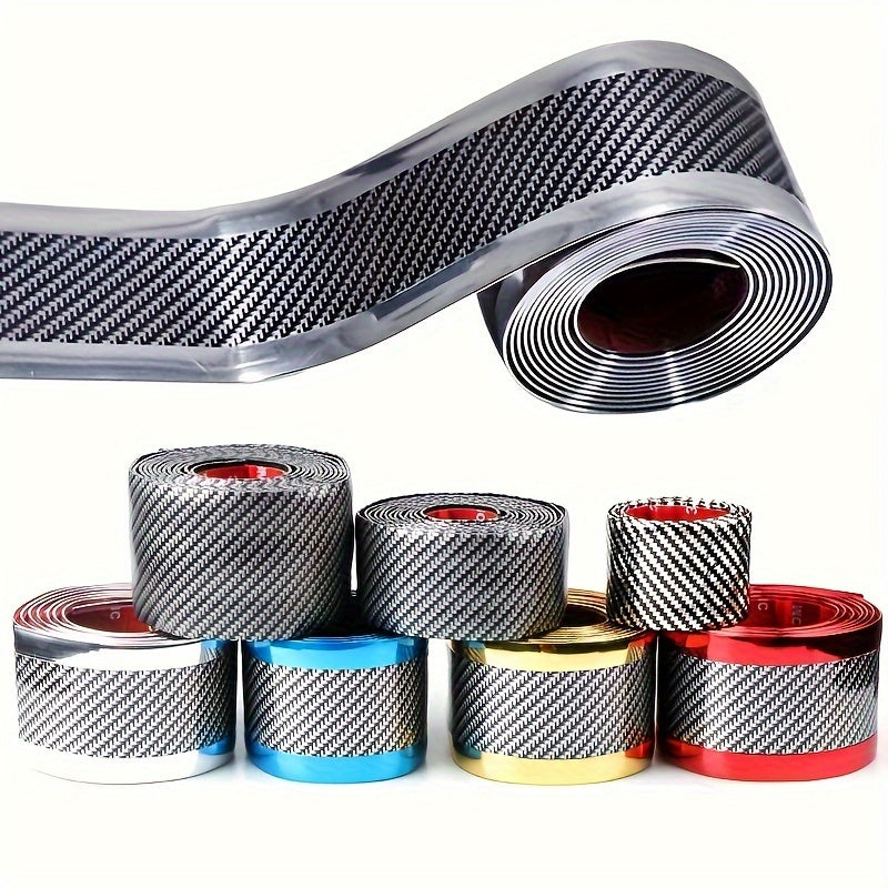 Car Door Threshold Strip Carbon Fiber Anti Scratch Door Foot Pedal Protector