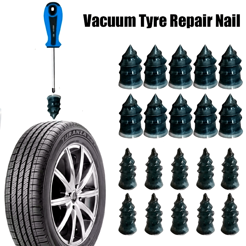 20 Pieces Vacuum Tire Repair Kit for Cars and Motorcycles, Leak-Proof Sealant